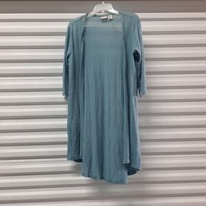 Rachel Zoe Cardigan Duster Women Size Medium Blue 100% Linen